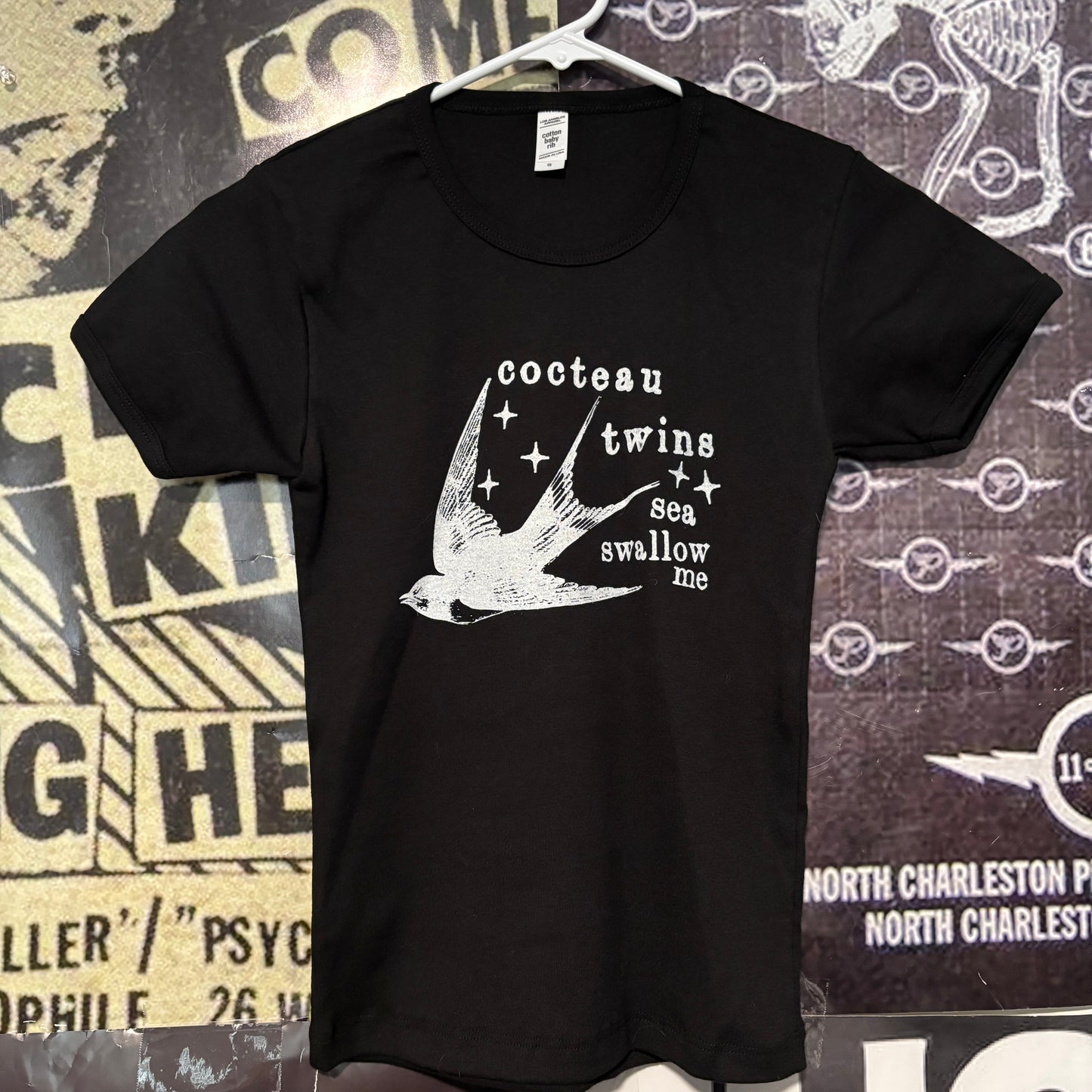 Cocteau twins swallow black long baby tee