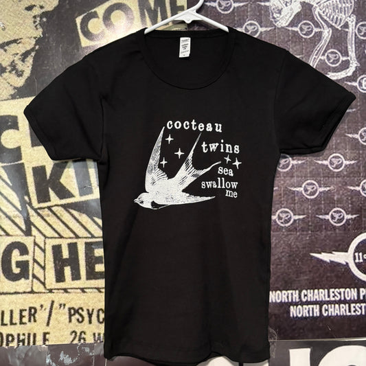 Cocteau twins swallow black long baby tee