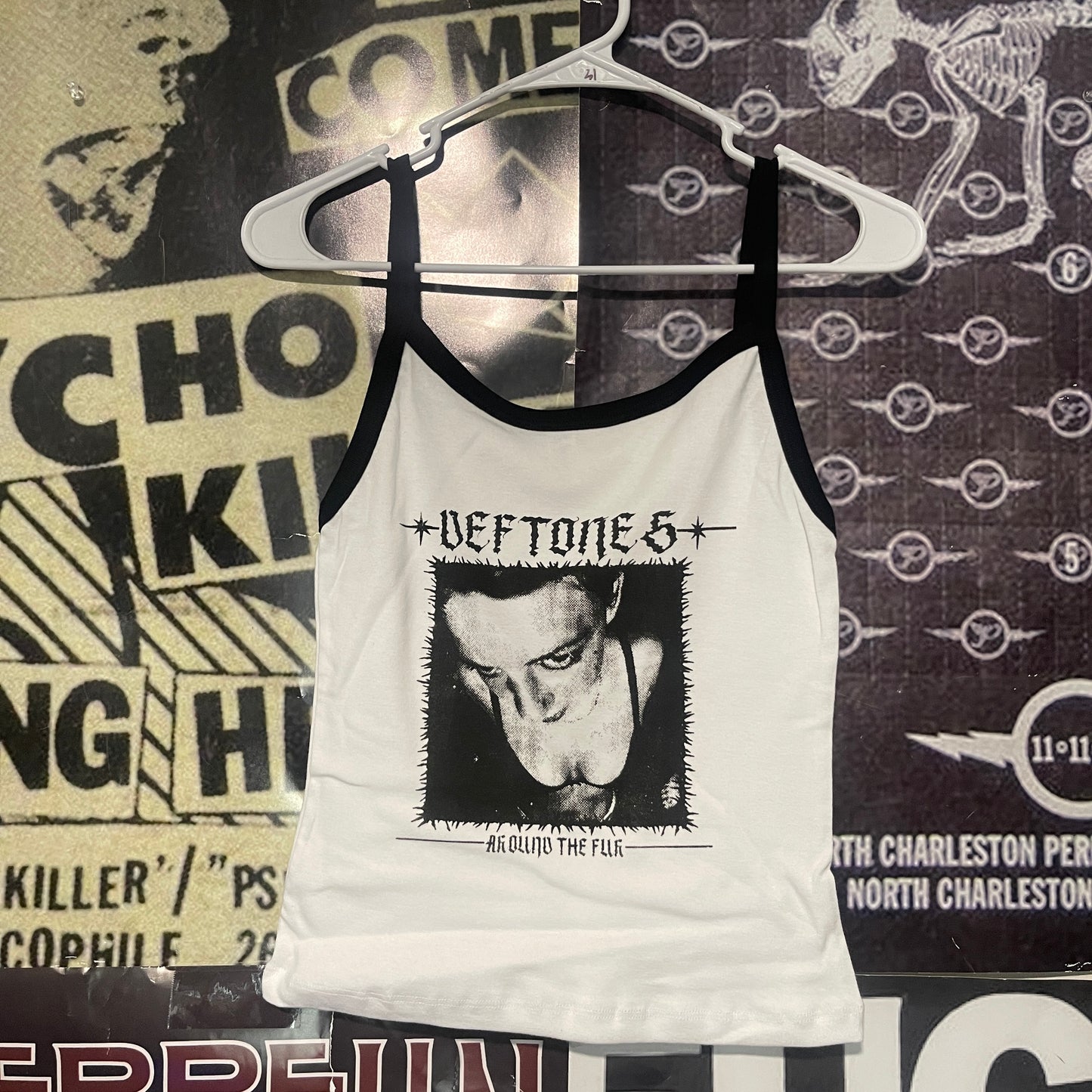 Deftones black/white baby tank