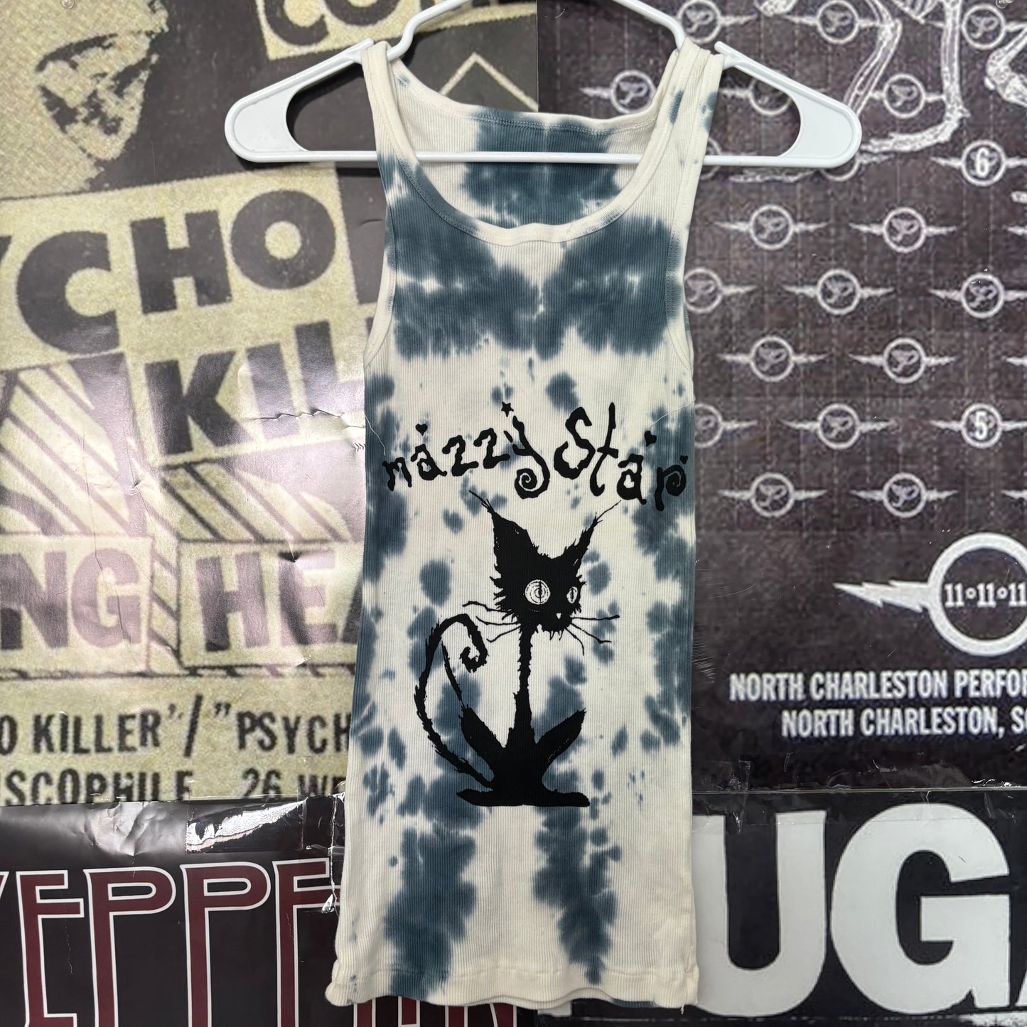 Mazzy star blue  tie dye rib tank SM/MED