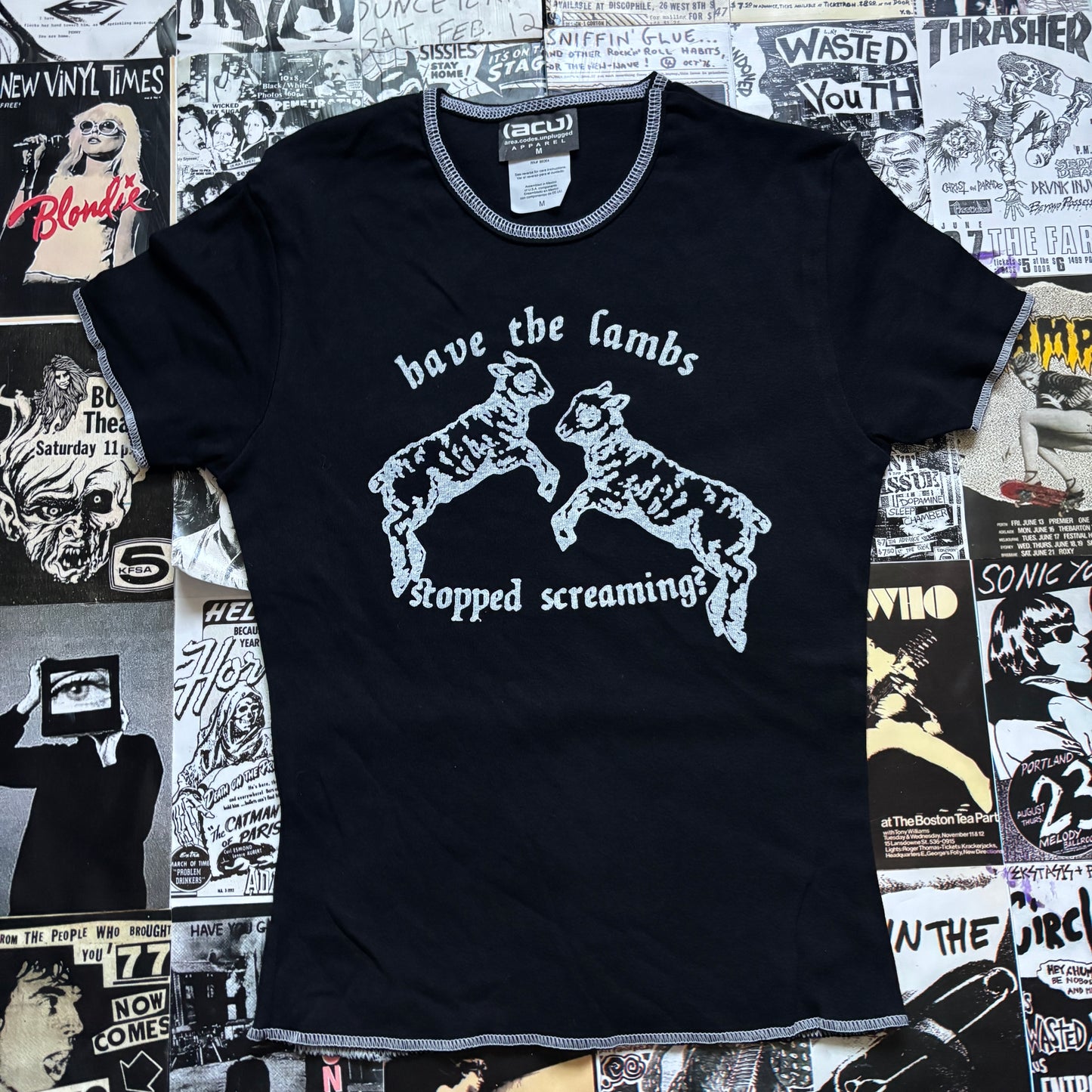 Silence lambs black/white baby tee