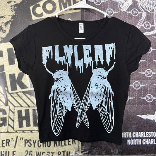 Flyleaf black crop baby tee