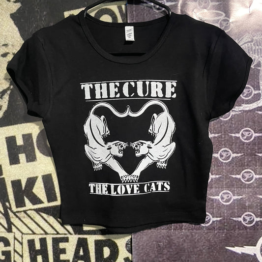 THE CURE BLACK CROP BABY TEE