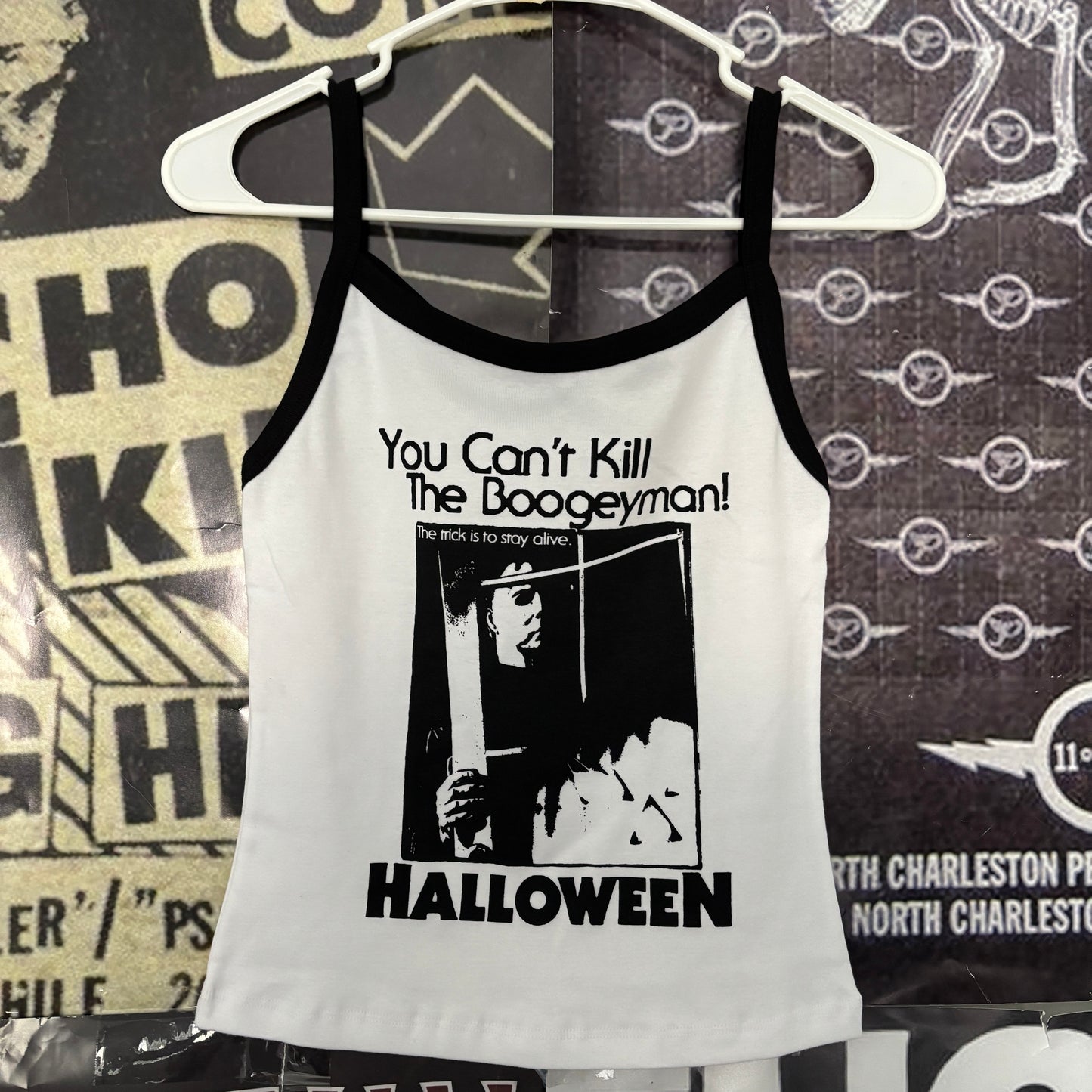 Halloween black/white baby tank