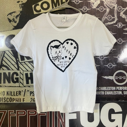 Mitski long white baby tee