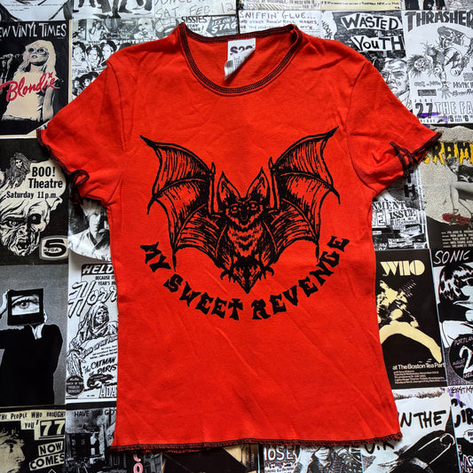 Sweet revenge orange/black baby tee