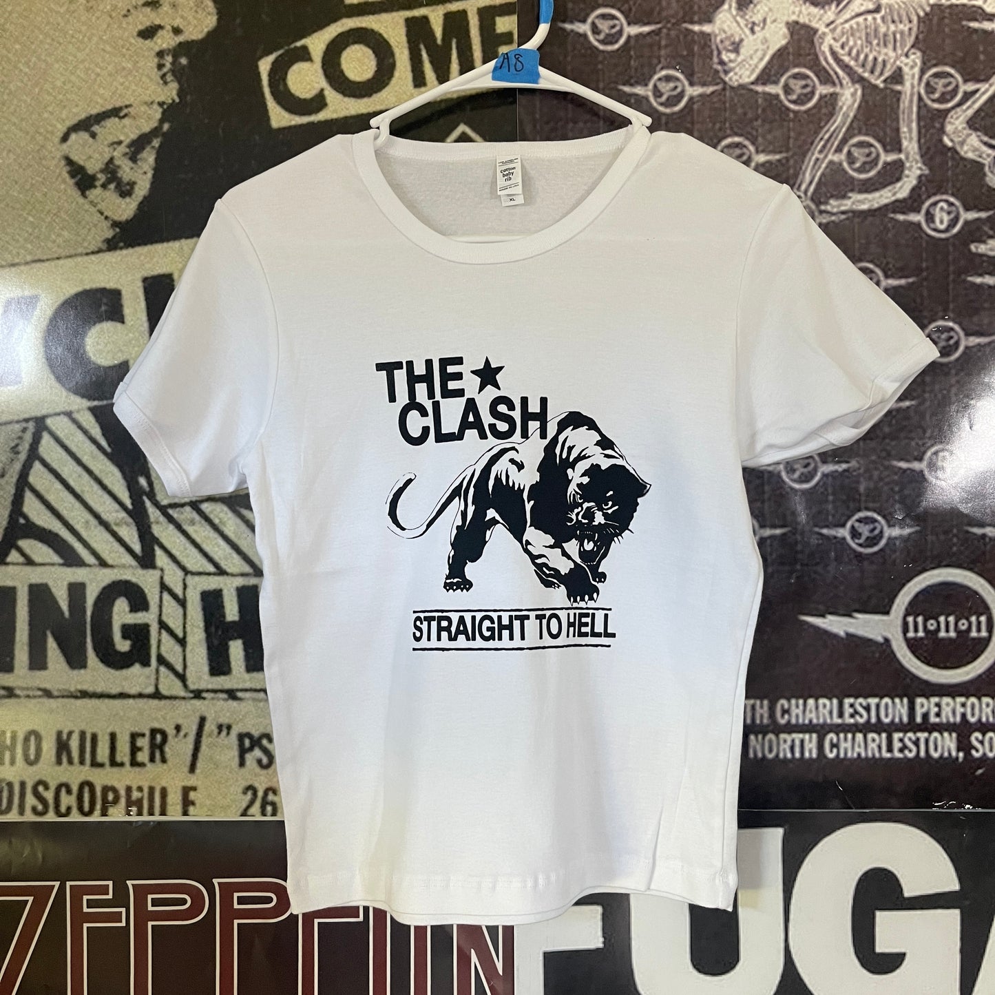 The clash long white baby tee