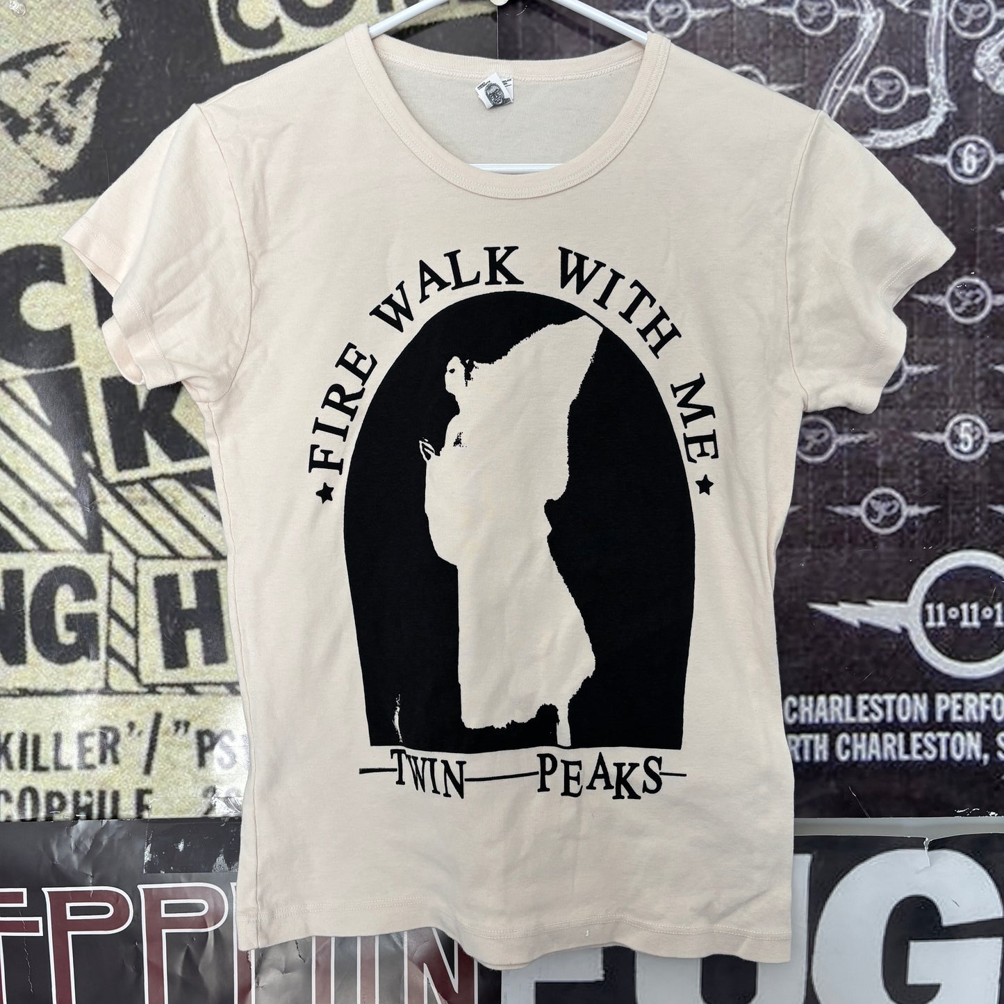 Twin peaks fire walk cream babydoll tee