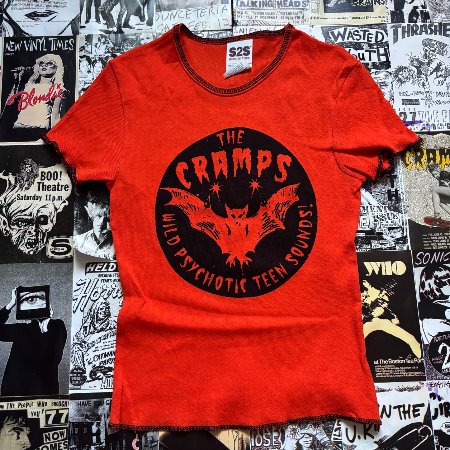 The cramps orange/black baby tee