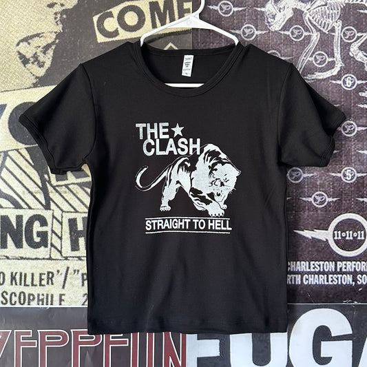 The clash black long baby tee
