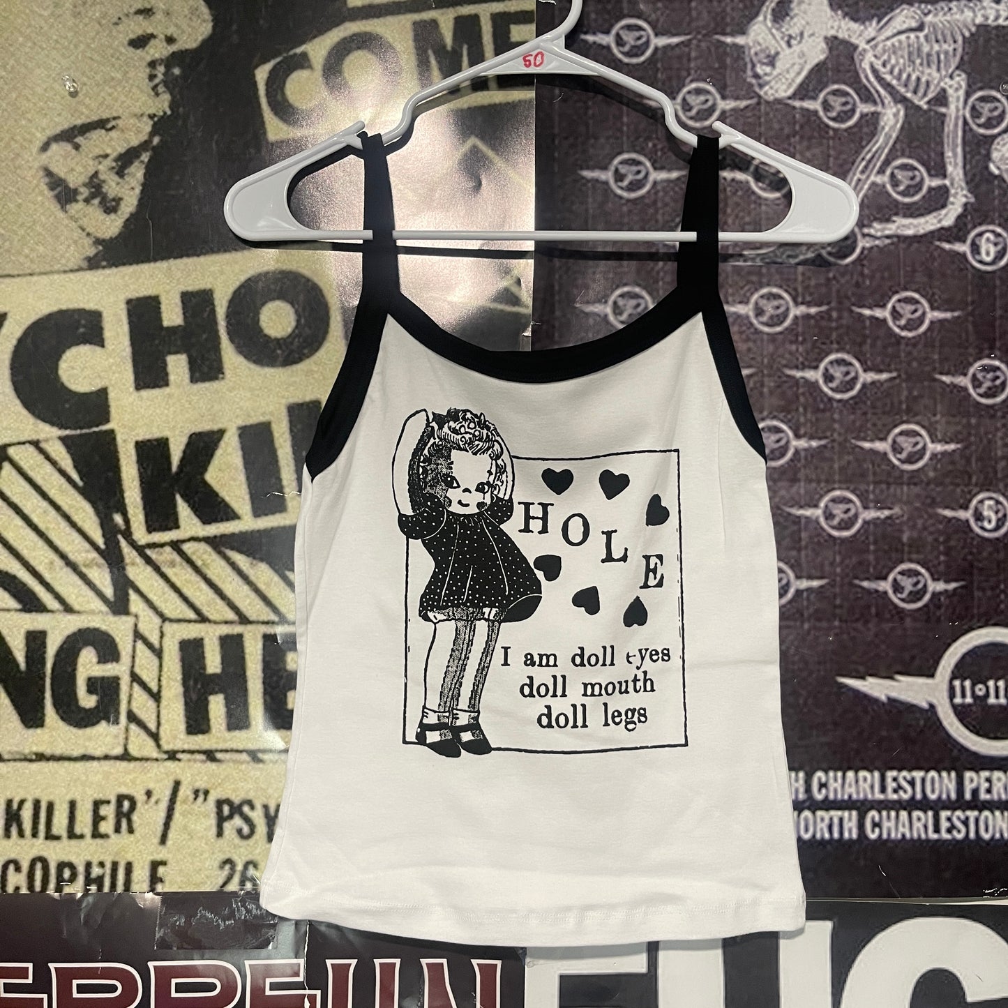 Hole black/white baby tank