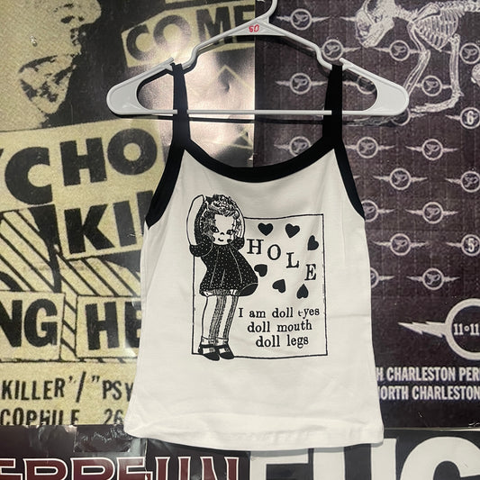 Hole black/white baby tank