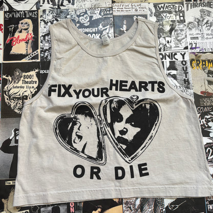 Twin peaks cream muscle tank SM/MED