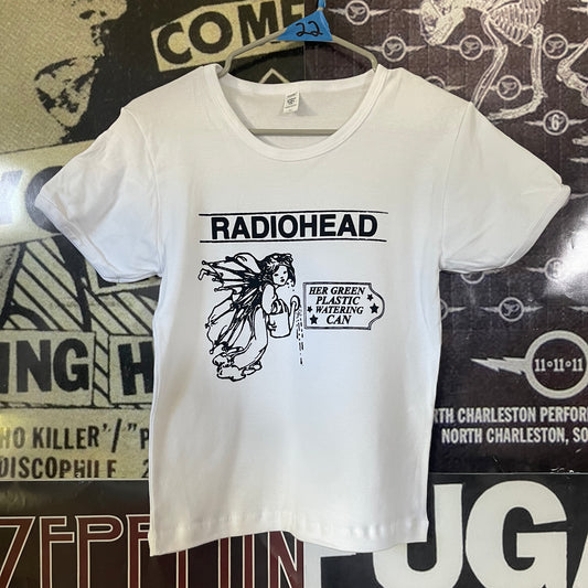 Radiohead long white baby tee