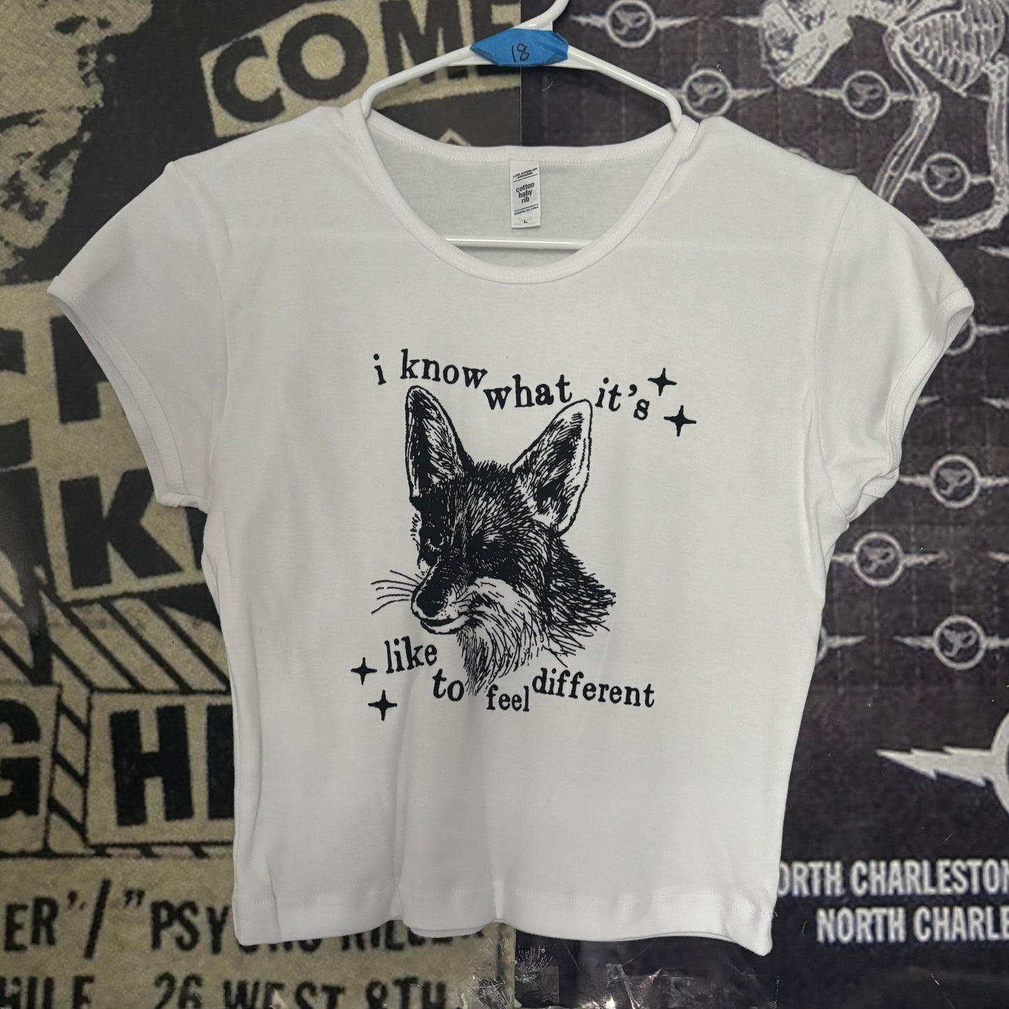 Fantastic fox white crop baby tee