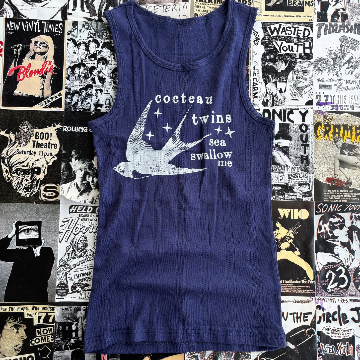 Cocteau twins navy tank SM/MED