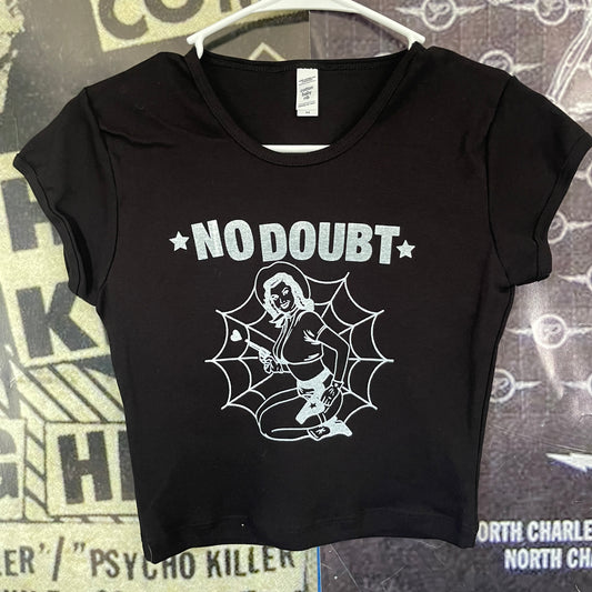 No doubt black crop baby tee