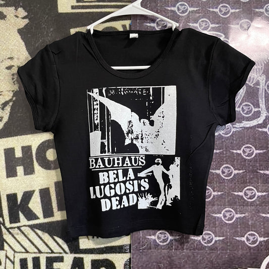 Bauhaus black crop baby tee