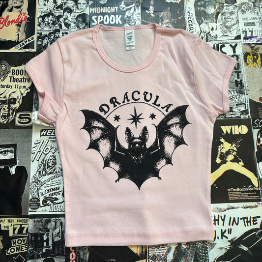 Dracula pink/black baby tee XS