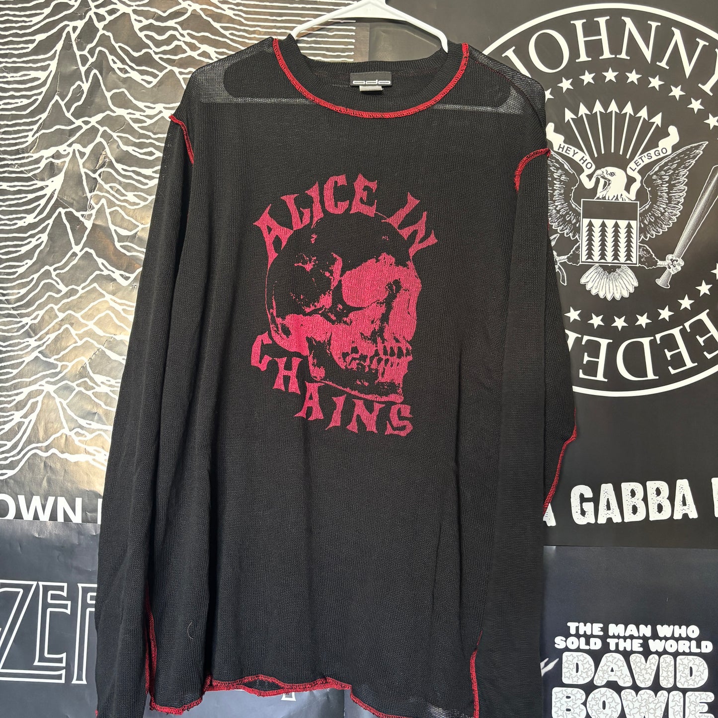 Alice in chains black/red mesh long sleeve LAR/XL
