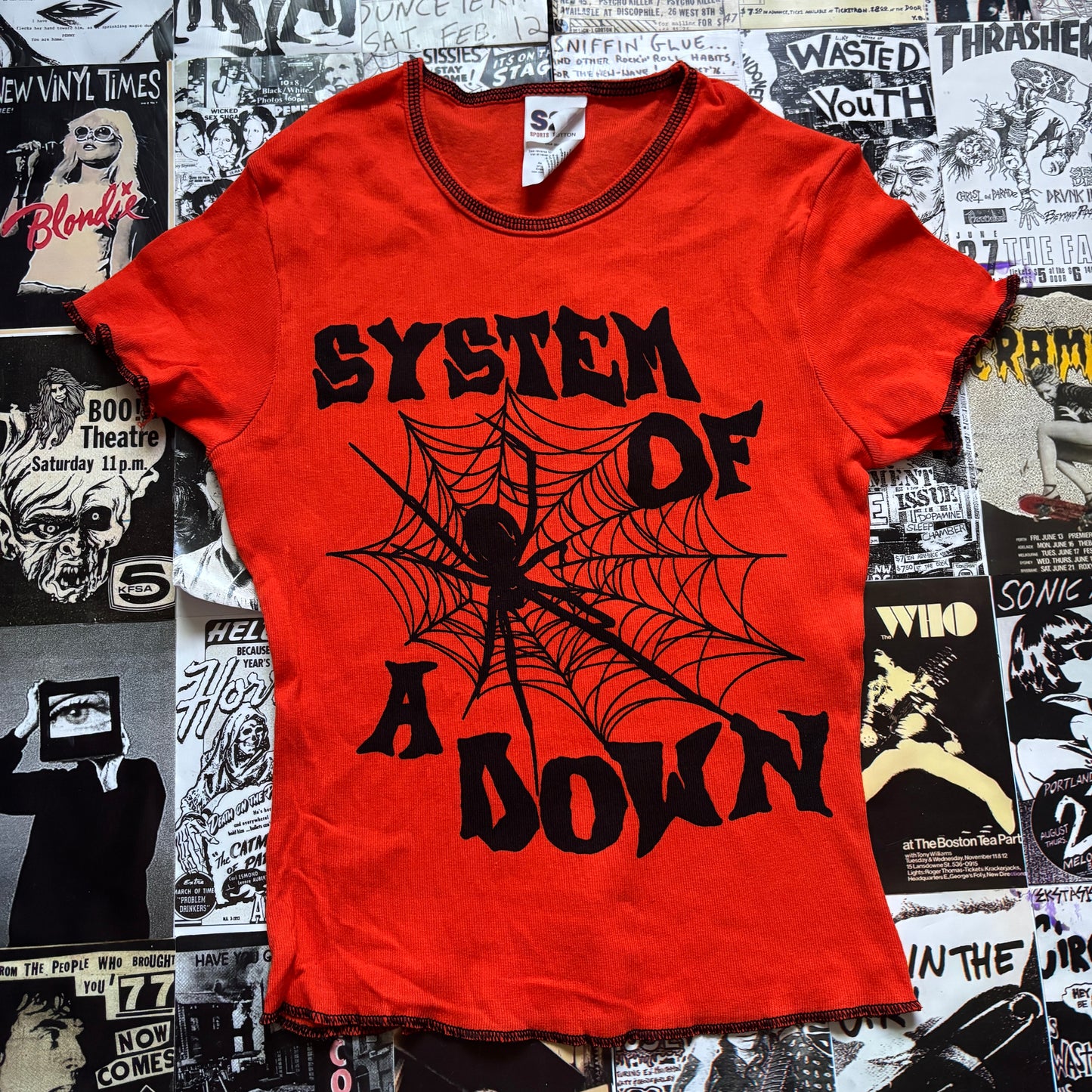 System of a Down orange/black baby tee
