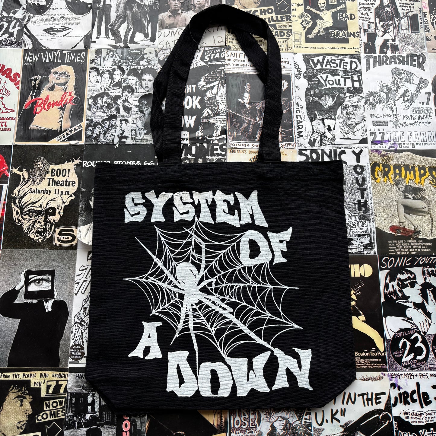 System of a down black tote bag