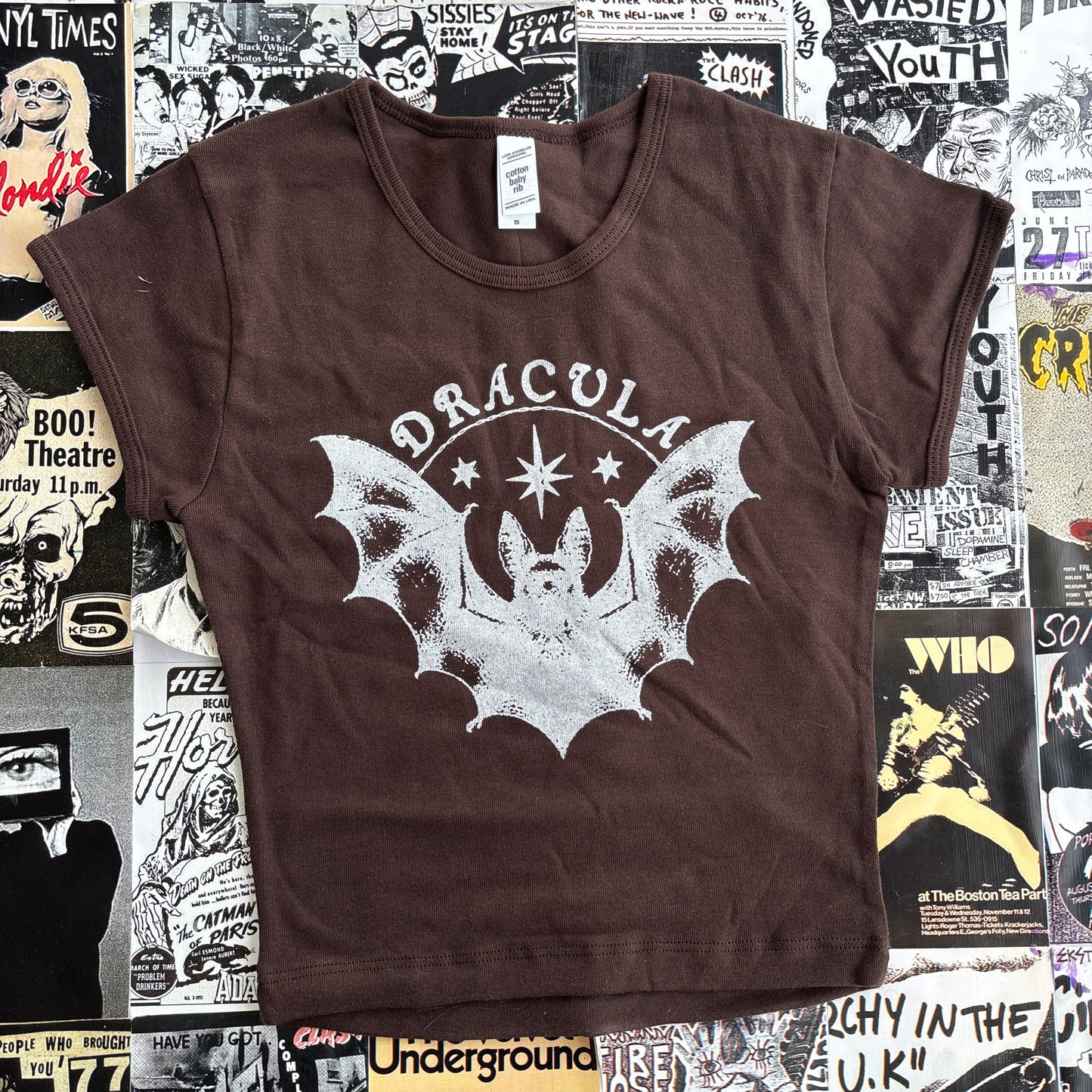 Dracula brown crop baby tee SM
