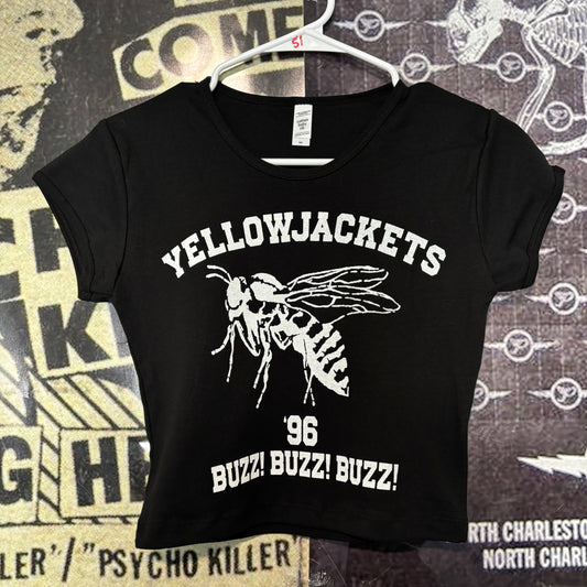 YELLOWJACKETS black crop baby tee