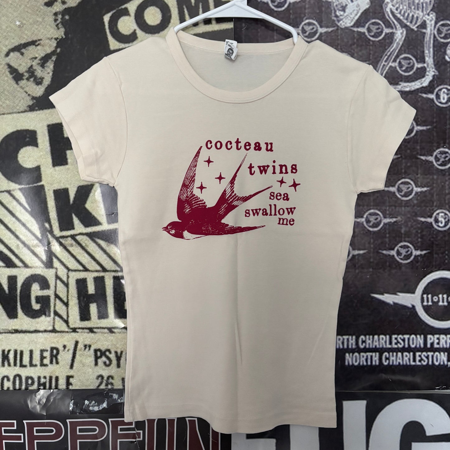 Cocteau twin cream/red babydoll tee