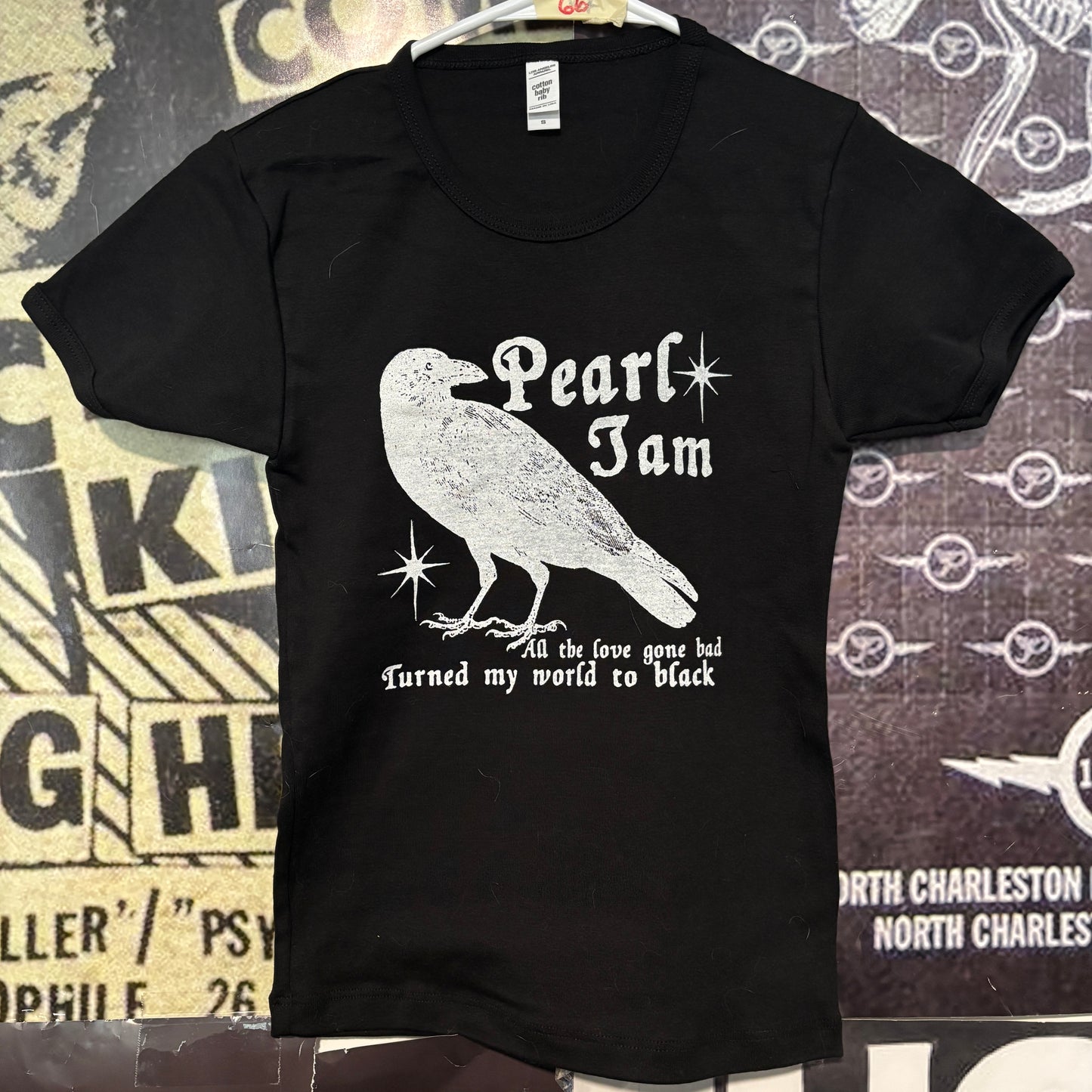 Pearl jam black long baby tee