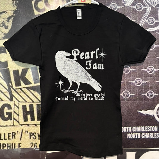 Pearl jam black long baby tee