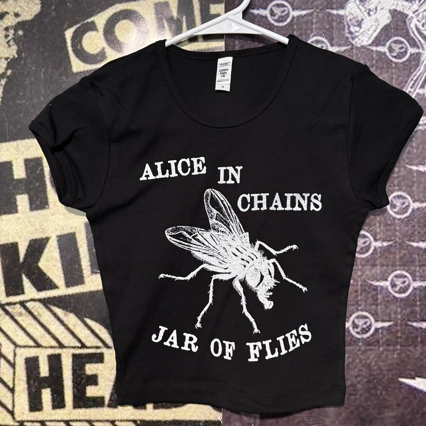ALICE IN CHAINS FLY BLACK CROP BABY TEE