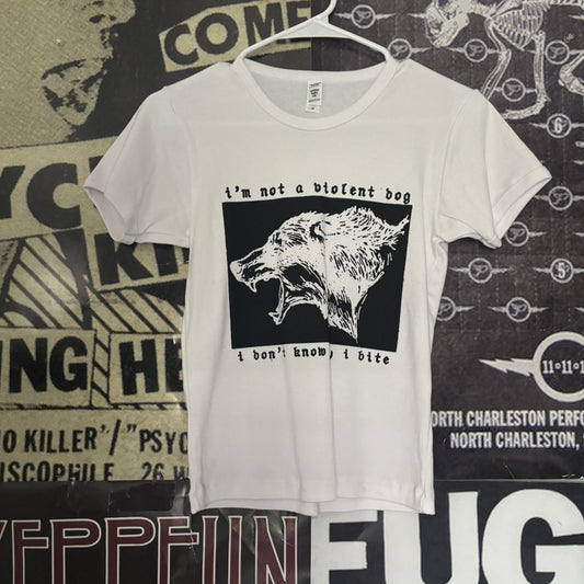Violent dog white long baby tee