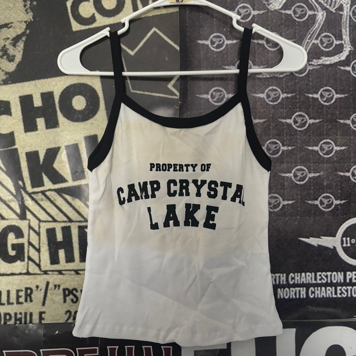 Camp crystal lake black/white baby tank