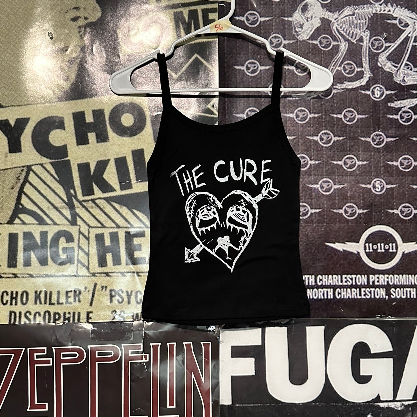 The cure heart black/white baby tank