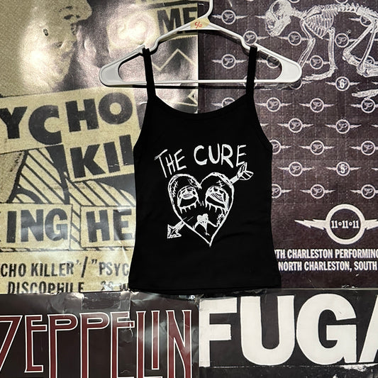 The cure heart black/white baby tank