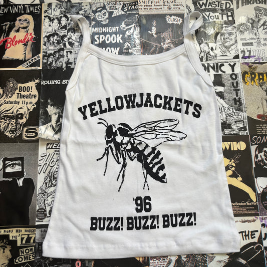 Yellowjackets white tank sm/med