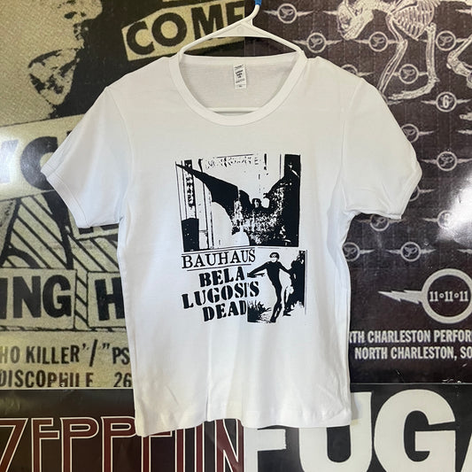 Bauhaus long white baby tee