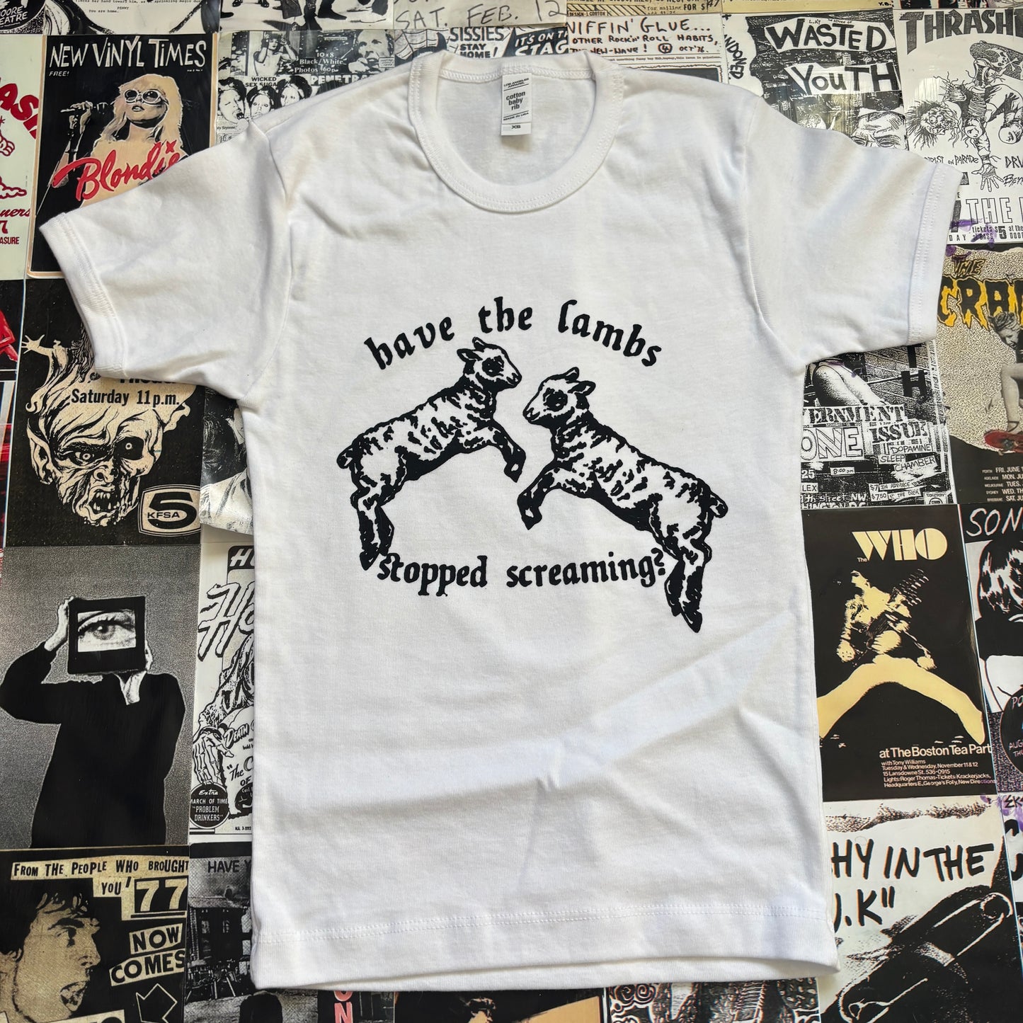 Silence lambs white long baby tee XS