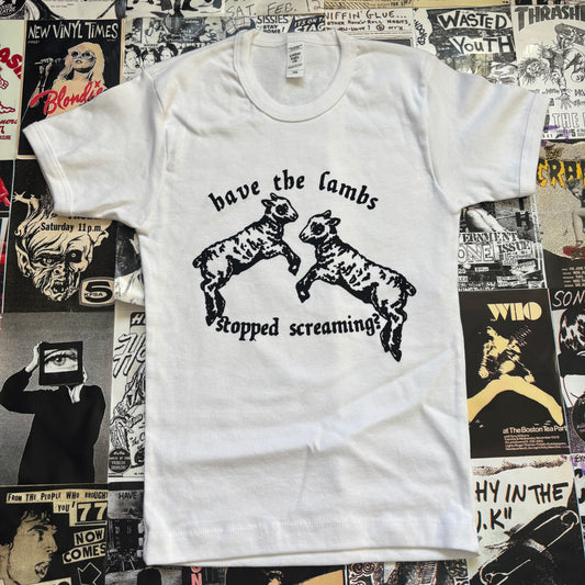 Silence lambs white long baby tee XS