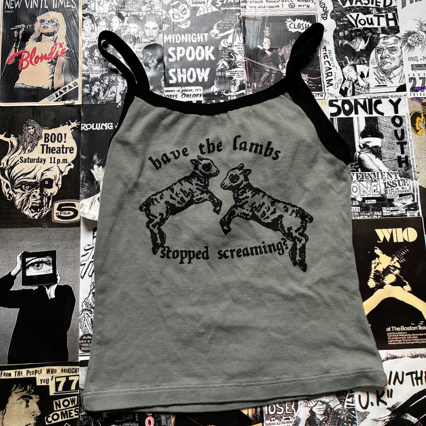 Silence lambs olive/black tank MEDIUM