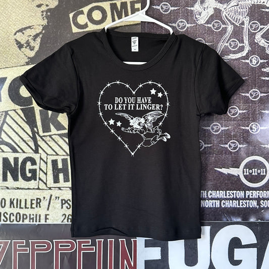 The cranberries linger black long baby tee