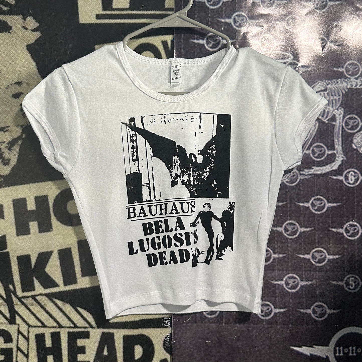 Bauhaus white crop baby tee