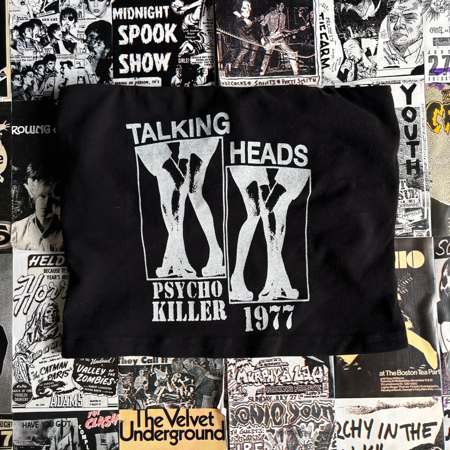 TALKING HEADS black/white tube top