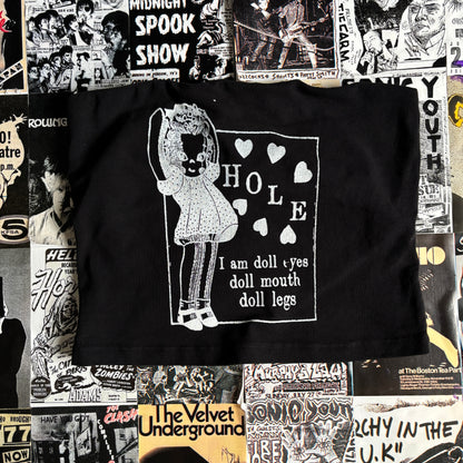 DOLL PARTS black/white tube top