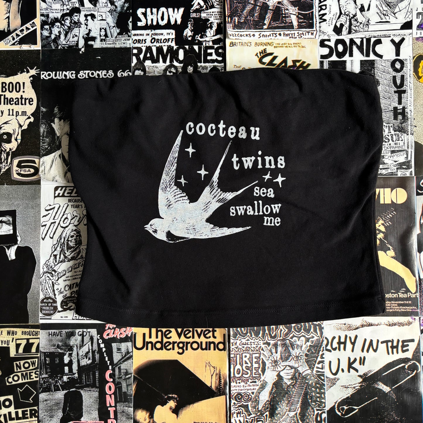 COCTEAU TWINS black/white tube top