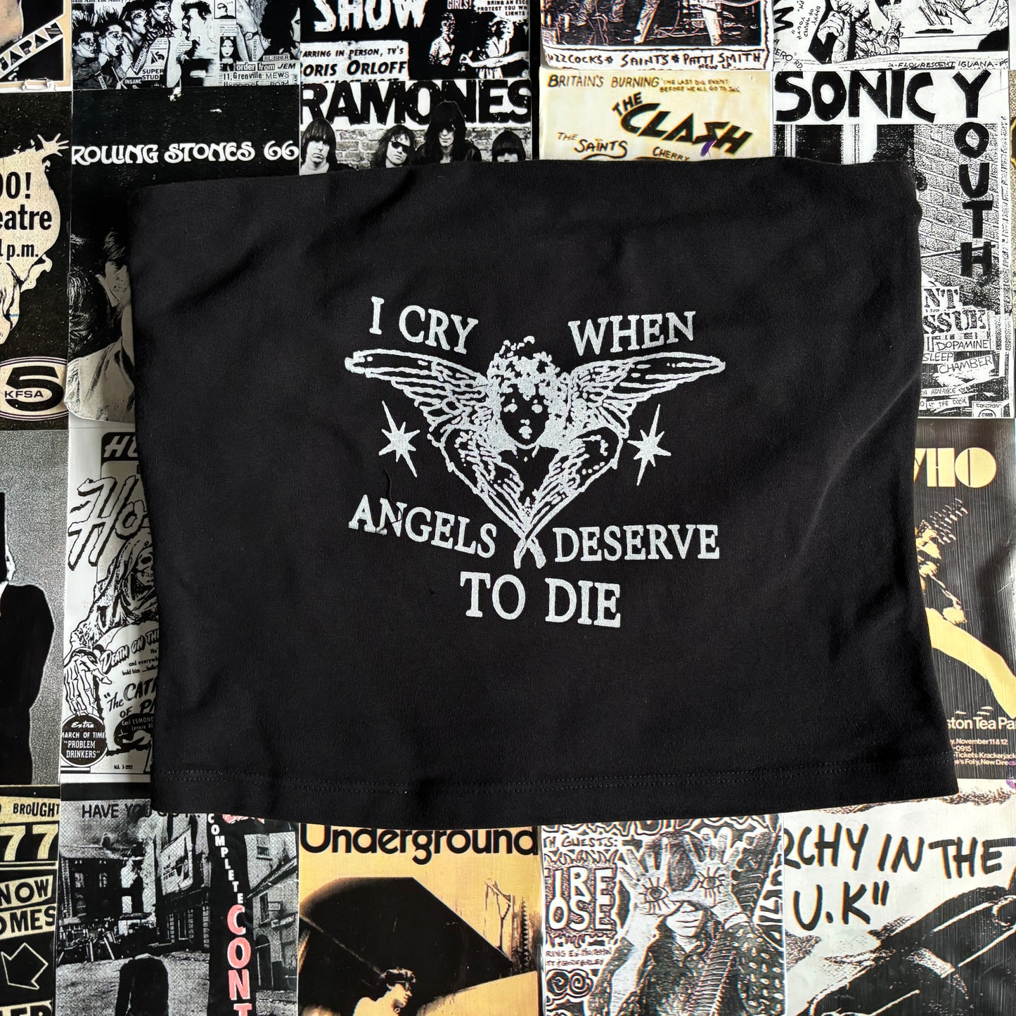 SYSTEM DOWN ANGELS black/white tube top