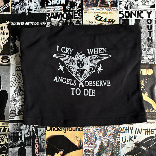 SYSTEM DOWN ANGELS black/white tube top