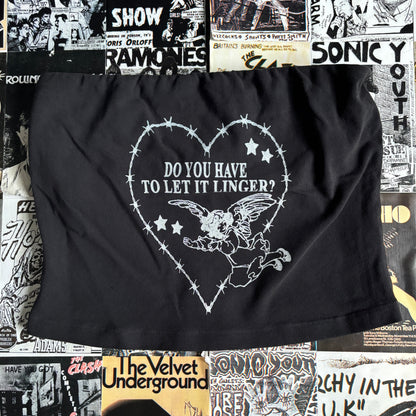 CRANBERRIES LINGER black/white tube top