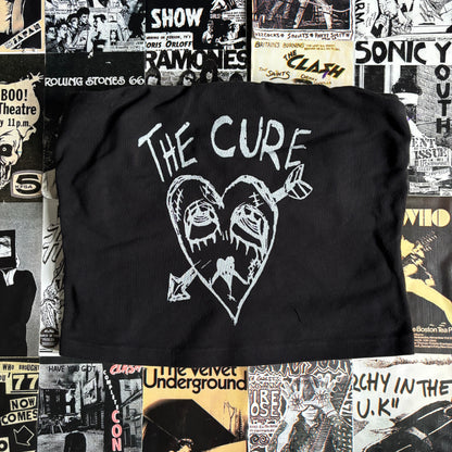THE CURE HEART black/white tube top